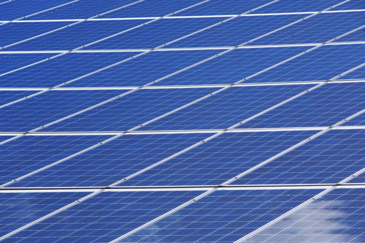 Zonnepanelen in close up